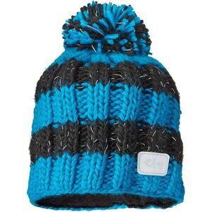 Youth Striped Winter Pom Pom Beanie Hat